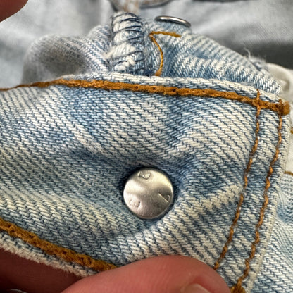 VTG 90s Levis 501 Button Fly 34x30 UK Tag Jeans Light Wash Blue XX Act 32x27