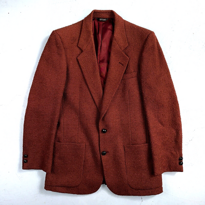 VTG Mens Suit 38 Jacket Sport Coat Rockabilly 80s 90s Red Orange Pierre Cardin