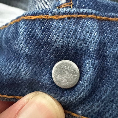 Vintage 80s Levis 646 Boot Flare Orange Tab 36x36 USA Blue Jeans 501 Act 33x34
