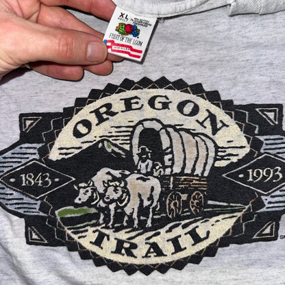 Oregon Trail FOTL VTG T Shirt 90s Game 1993 Gray Single Stitch Rare Buffalo