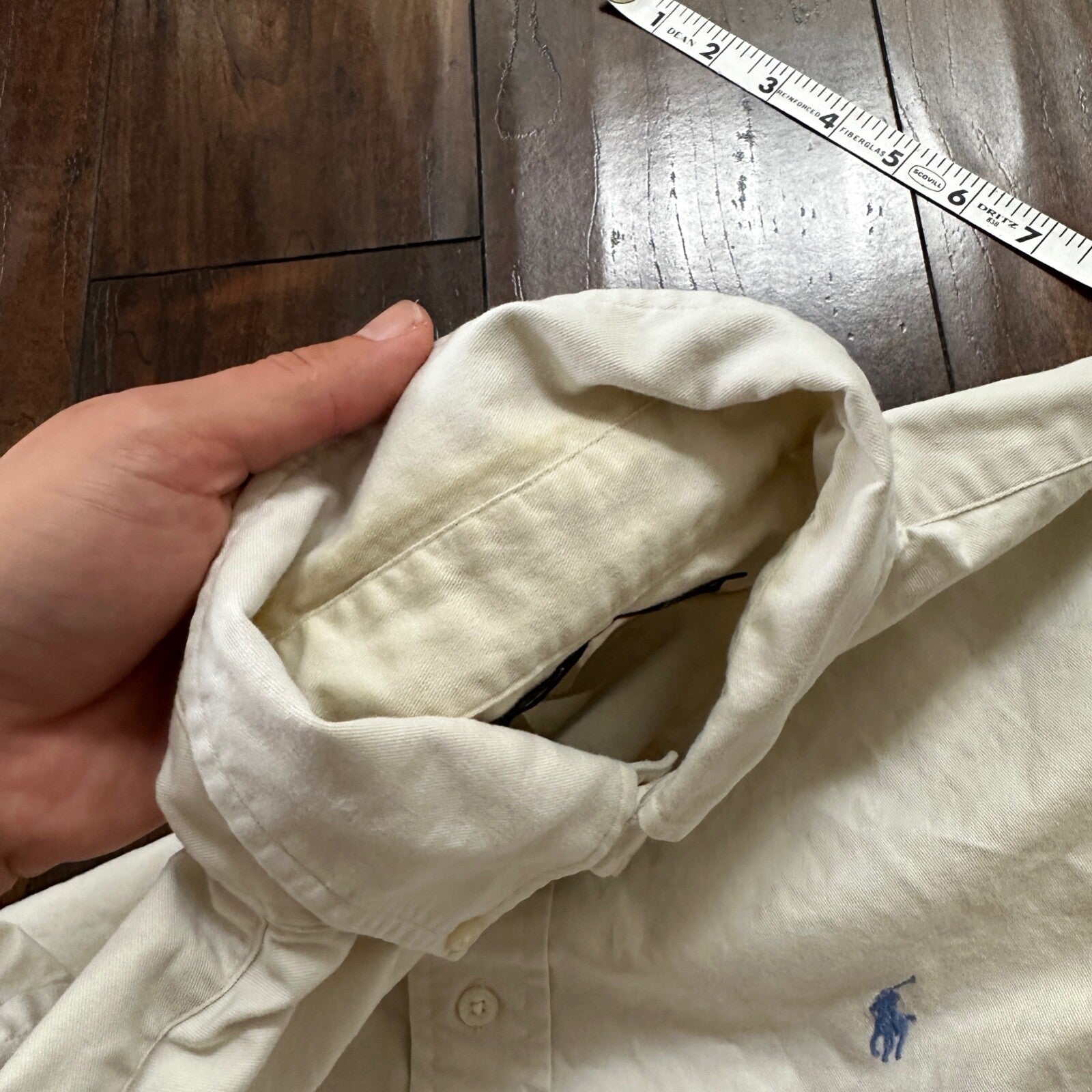 Polo Ralph Lauren Beige Button Down Work Shirt Dress Vtg Up Y2K 90s Western