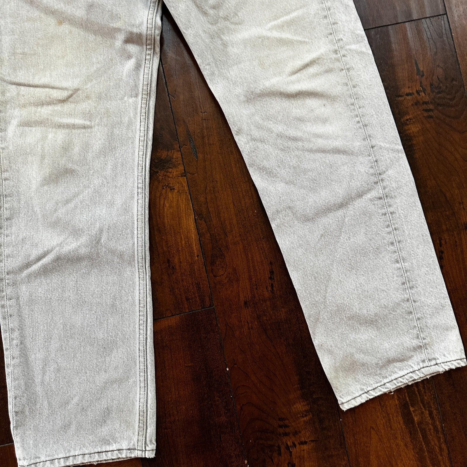 VTG USA Levis 501 Button Fly 90s Tag Jeans 80s 34x30 Act 31x28 Grey Faded White