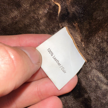 Bobby Jones XL Mens Coat Safari Parka Brown Leather Fur Lined Classy Long