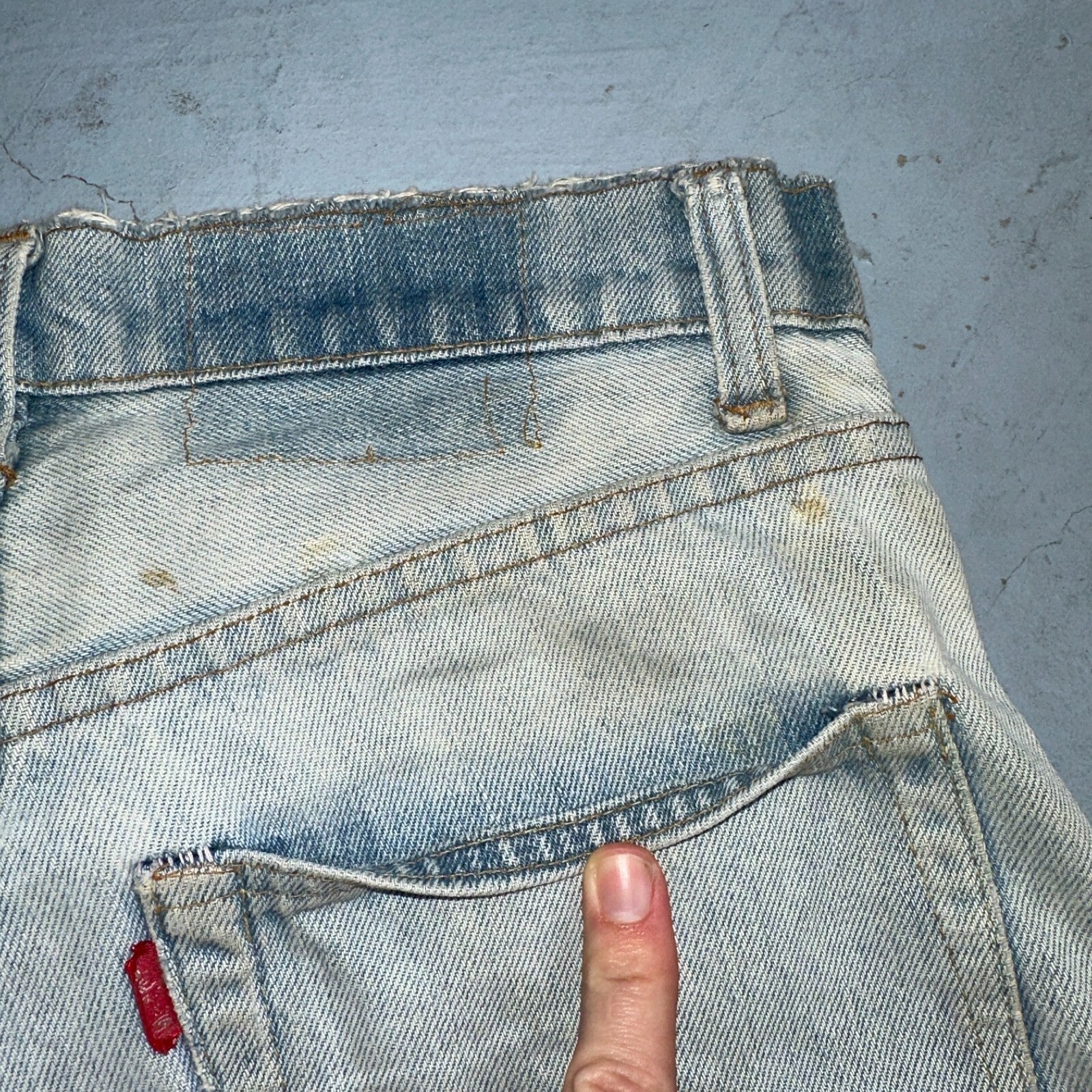 Levis 505 VTG 70s SS Redline Selvedge USA XX Jeans Light Wash Talon Act 29x34