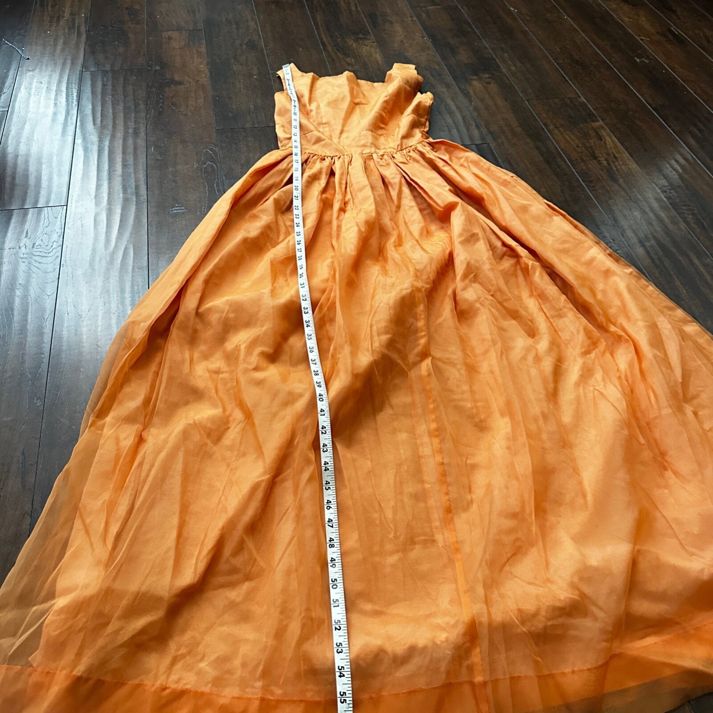 Vintage USA Rockabilly Womens Dress Orange Skirt 60s 70s Top Bottom Church Summe