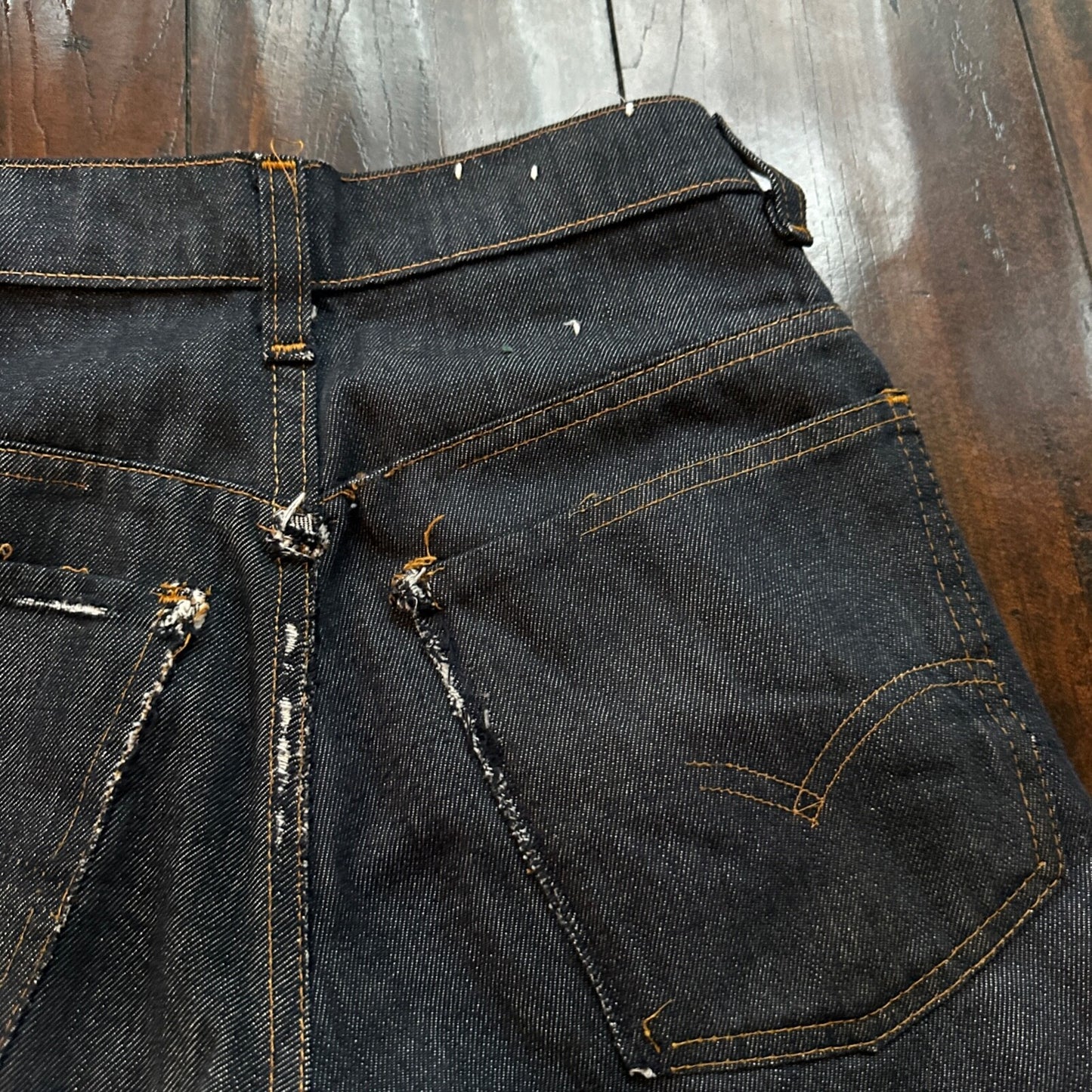 Levis VTG 1970s Red Tab 517 Talon Zipper Black 26x31 Boot Cut 70s Rare Jeans