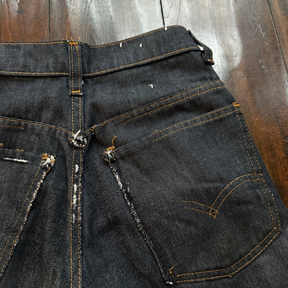 Levis VTG 1970s Red Tab 517 Talon Zipper Black 26x31 Boot Cut 70s Rare Jeans