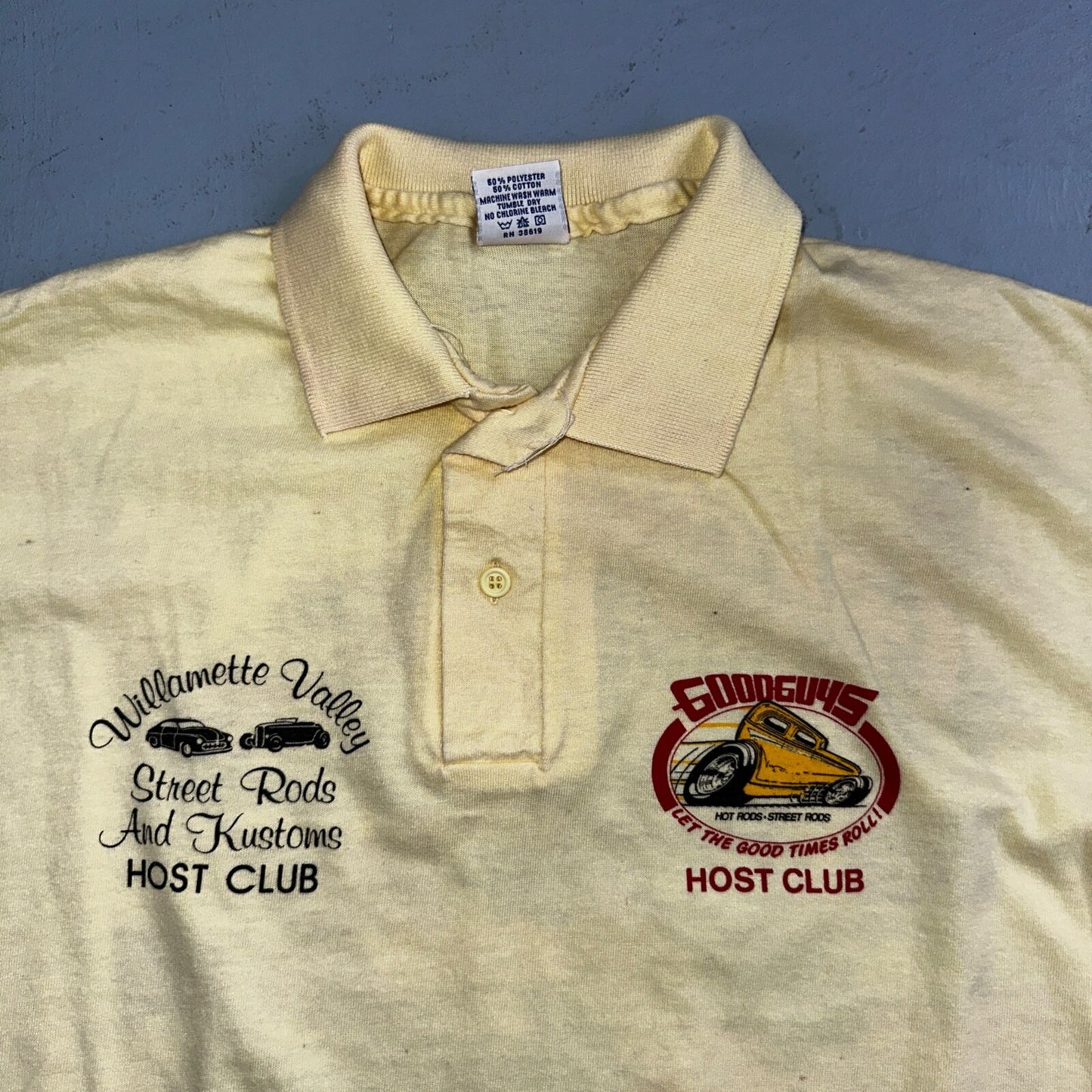 Goodguys Polo Anvil Large VTG T Shirt Cars Hot Rods Cars Corvette Cool Oregon