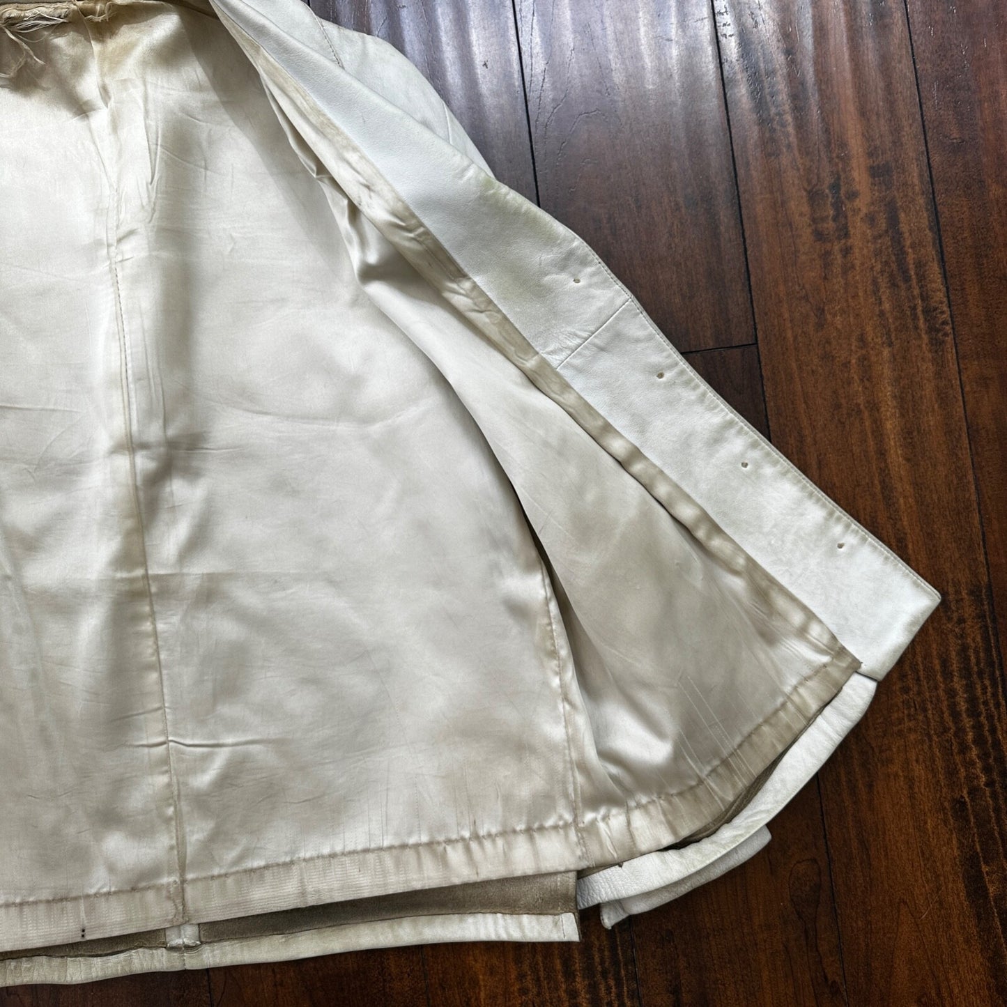 VTG White Leather Western Rancher Jacket 1960s Rockabilly Unisex 60s 50s Button