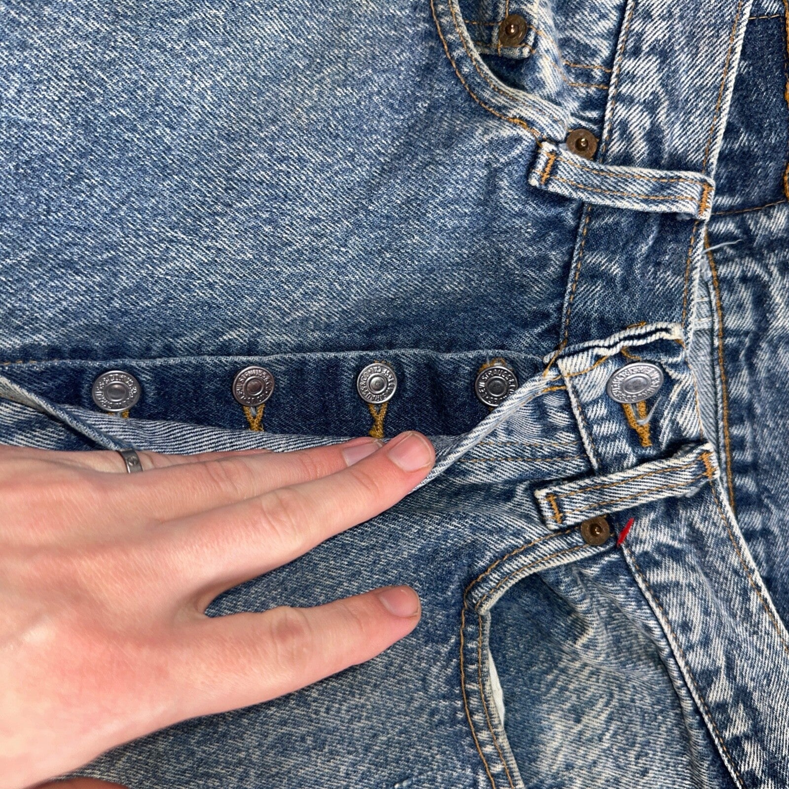 Levis 501 Vintage 90s USA XX Straight Leg Jeans Blue Med Wash 31x34 Act 29x32