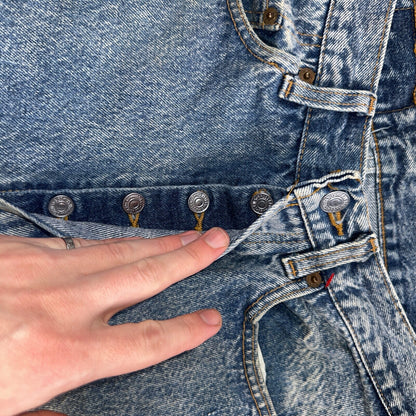 Levis 501 Vintage 90s USA XX Straight Leg Jeans Blue Med Wash 31x34 Act 29x32