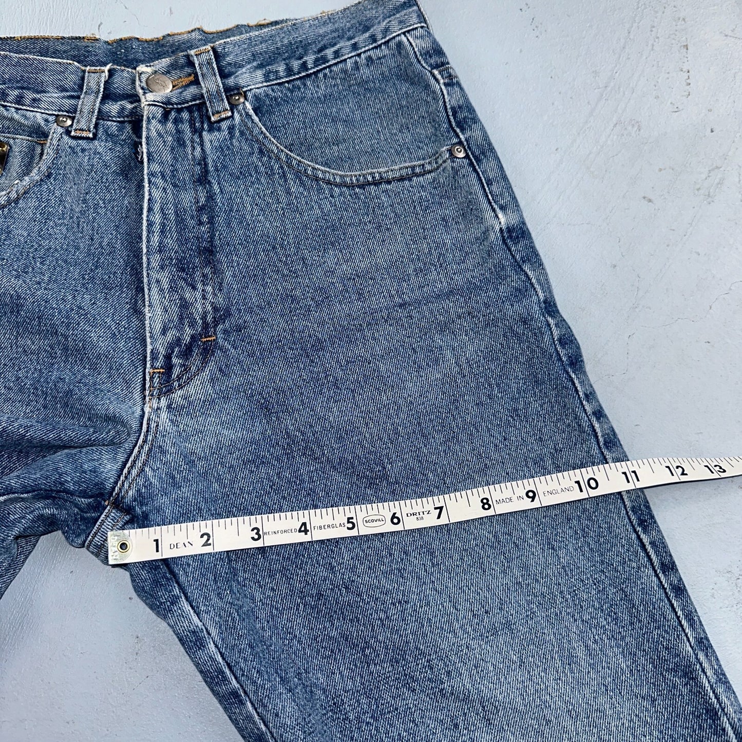 Vintage YSL Yves Saint Laurent Blue Denim Jeans Size 26x31 90s Womens Straight