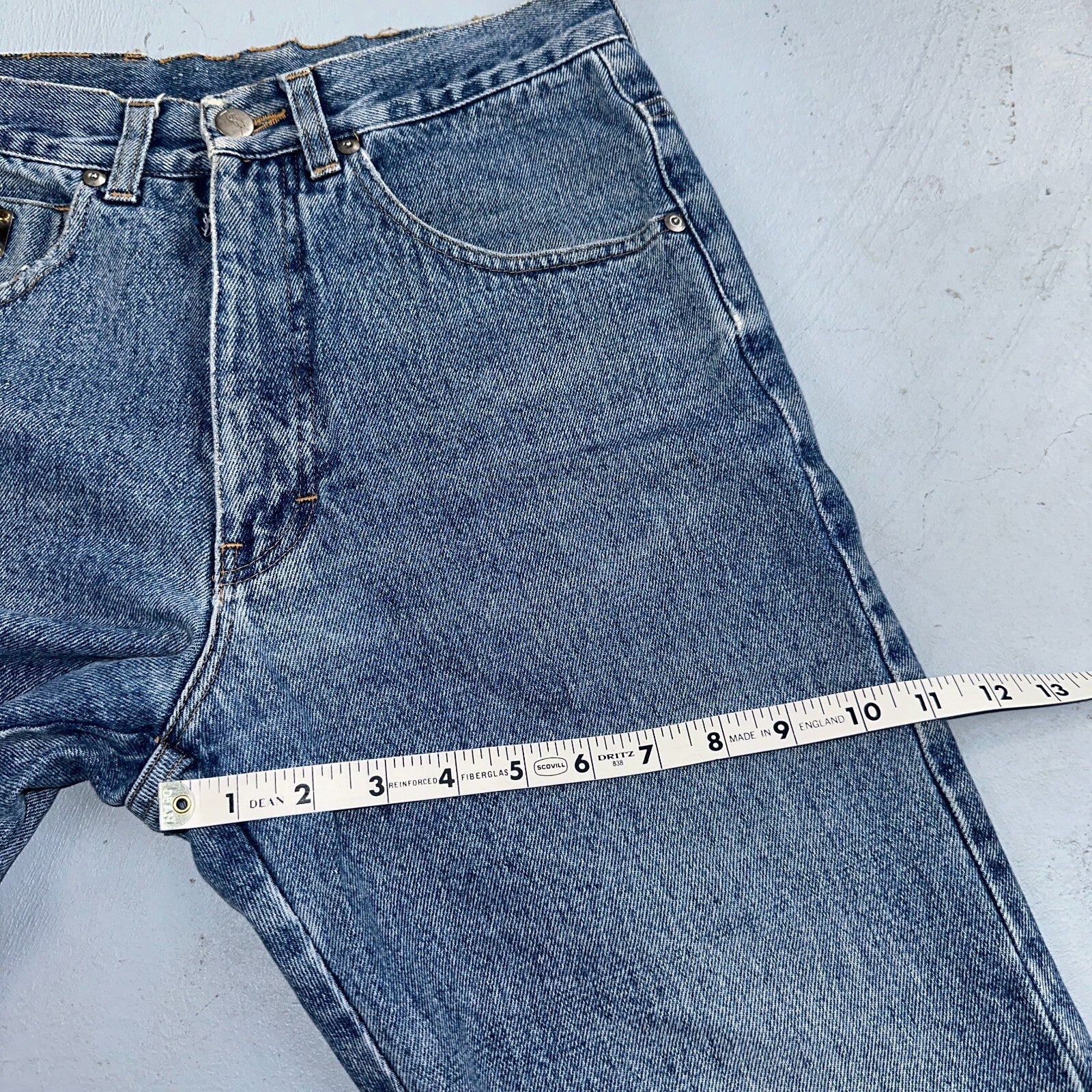 Vintage YSL Yves Saint Laurent Blue Denim Jeans Size 26x31 90s Womens Straight