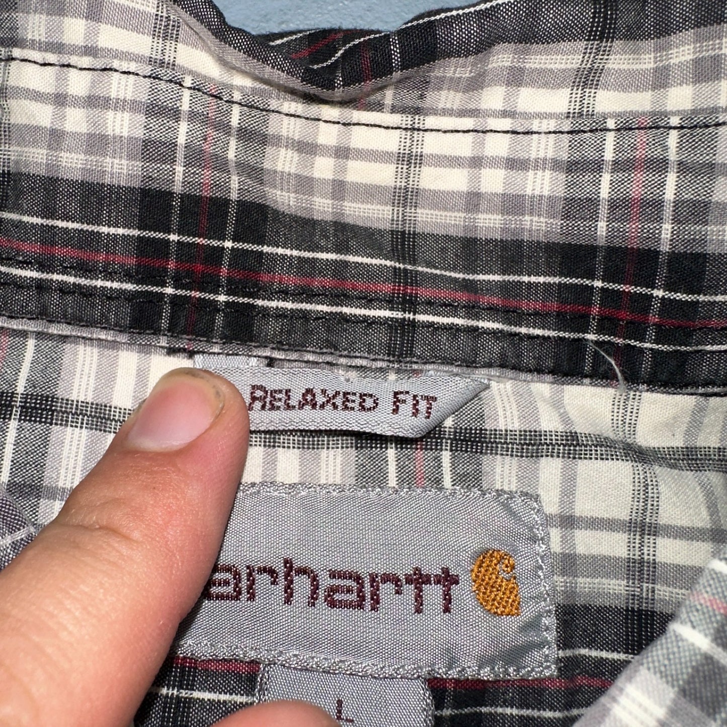 Carhartt Men's Shirt Essential Plaid Button Down Short Sleeve 101552 001 Sz L