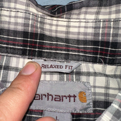 Carhartt Men's Shirt Essential Plaid Button Down Short Sleeve 101552 001 Sz L