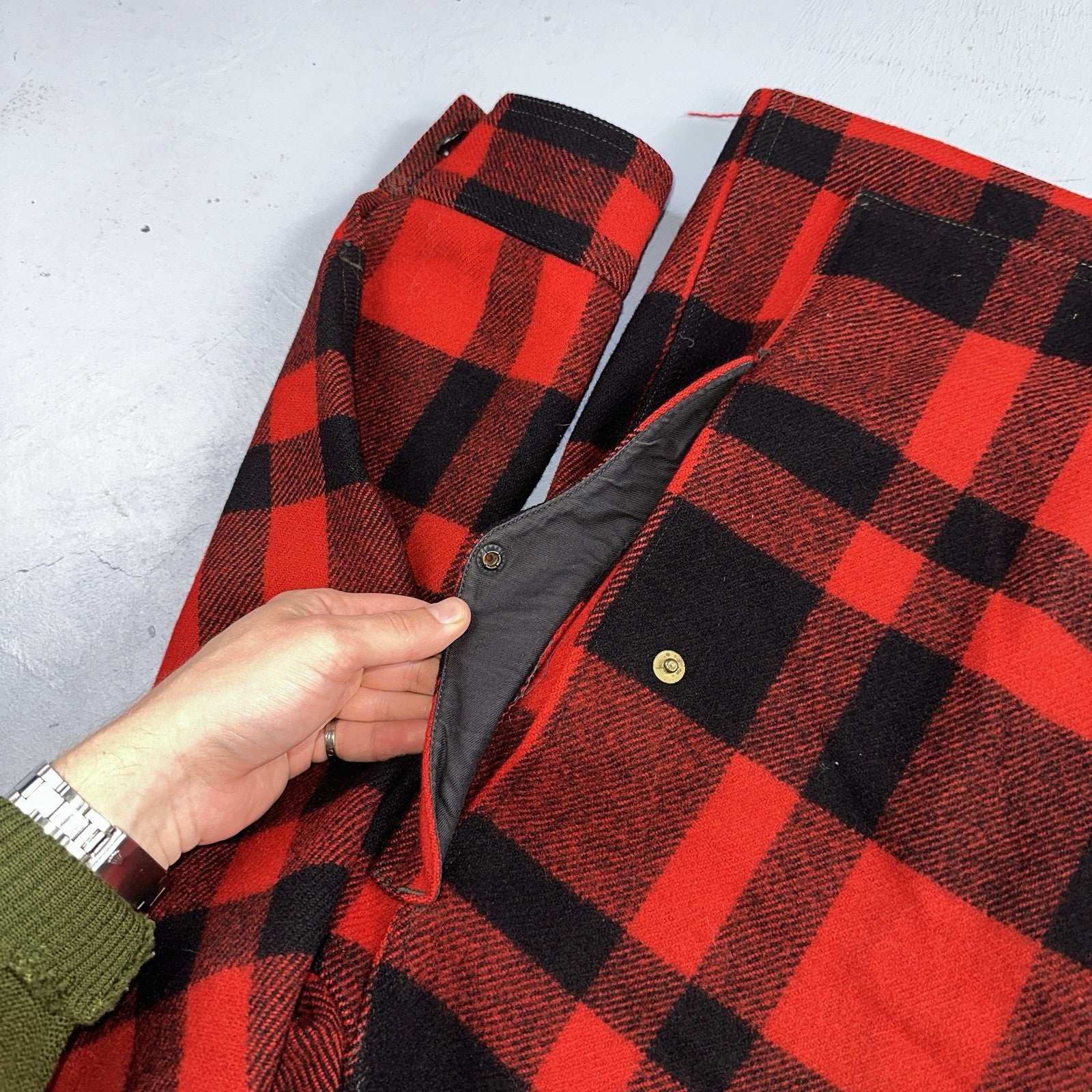 Filson Union 1940s Wool Mackinaw Cruiser Jacket Red Plaid VTG USA 40s 50s Rare
