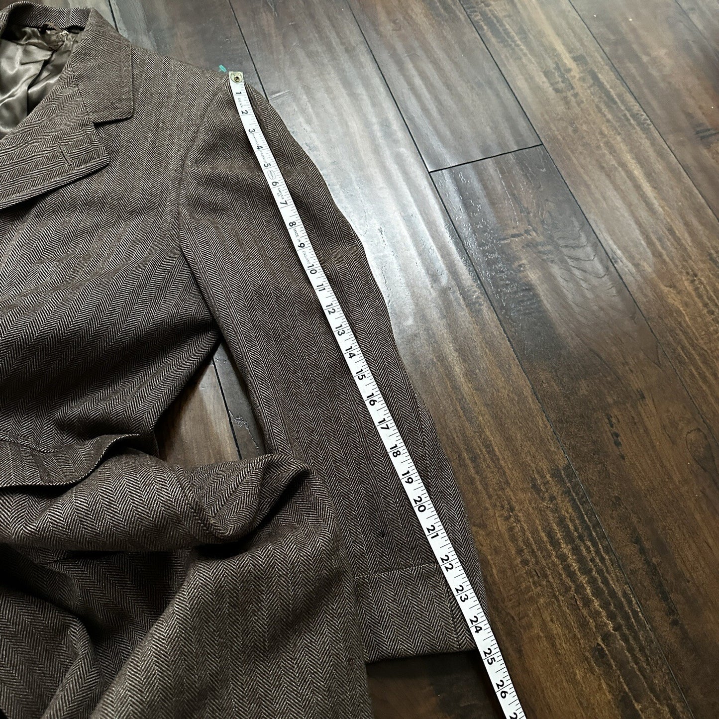 VTG 1960s Barron Anderson Herringbone Wool Overcoat USA Rockabilly 60s Lined