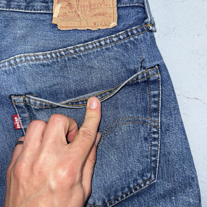 Levis 501 Vintage 80s Redline Selvedge USA XX Jeans Med Wash 34x34 Act 31x31
