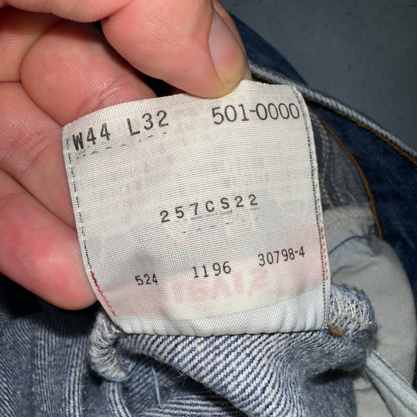 Levis 501 Vintage 90s USA XX Straight Leg Jeans Blue Med Wash 44x32 Act 40x28