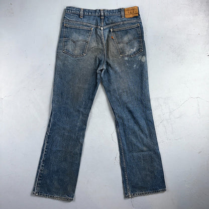 Levis 517 Vintage 80s USA Orange Tab Bootcut Flare Blue Worn Jeans Act 32x31