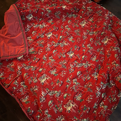 Vtg Sleeping Bag Canvas Red Duffle Bag USA Bell System Talon 1940s 40s 50s WWII