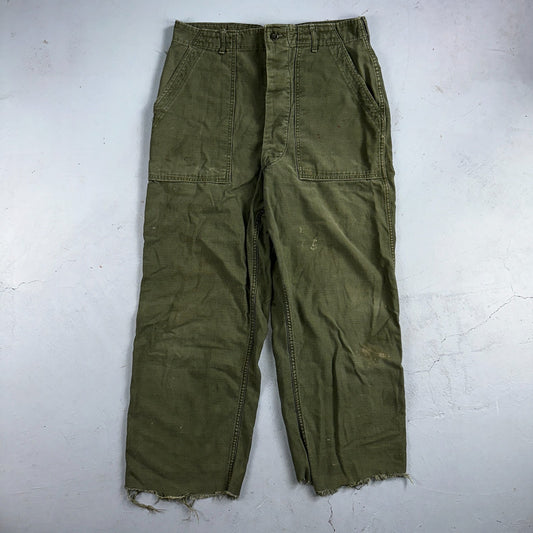 Vintage 1960s 70s Vietnam OG 107 Fatigue Pants 60s Button Fly 34x35 Act 33x26