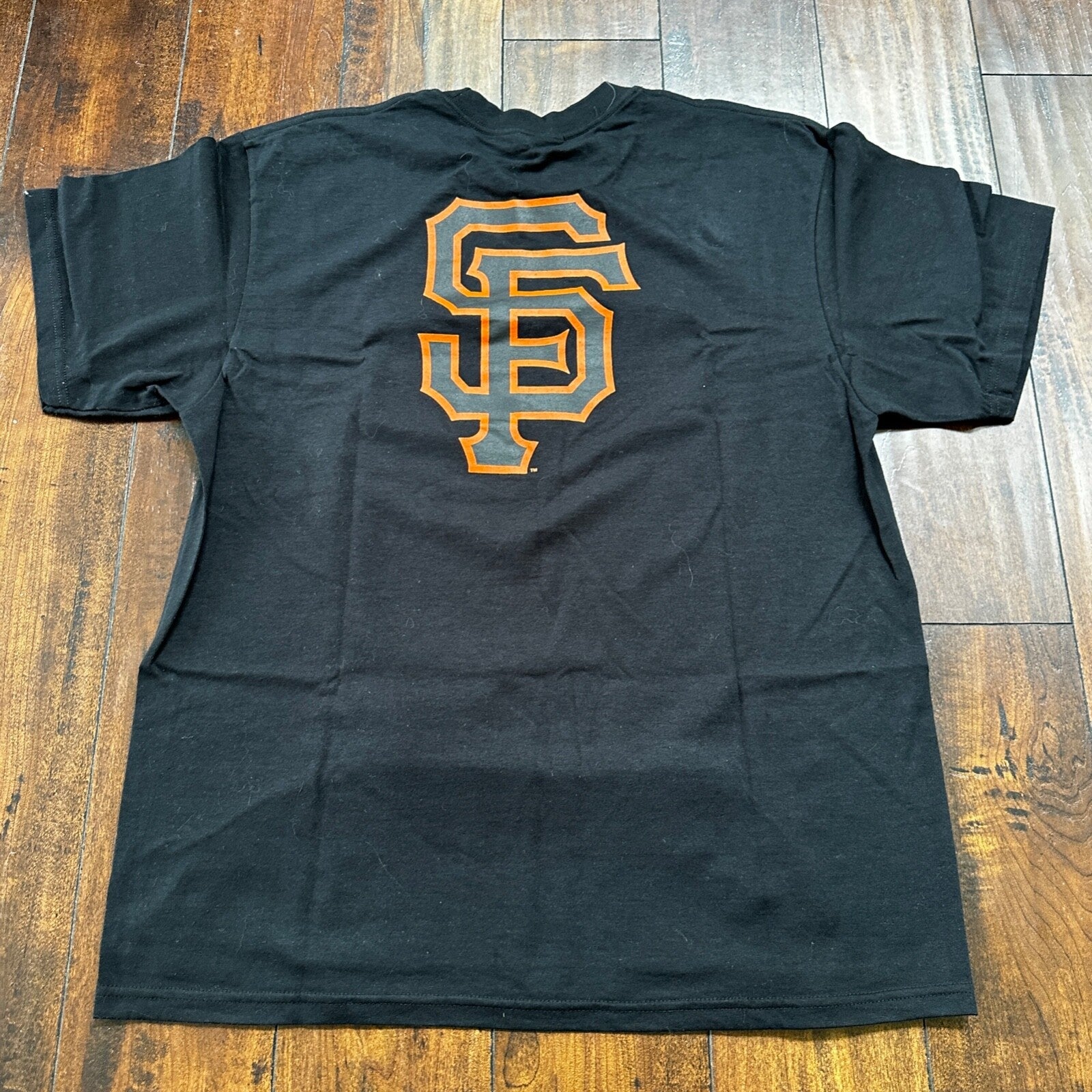 Nike Center Swoosh Giants San Francisco VTG T Shirt Black Y2K Orange Big Logo
