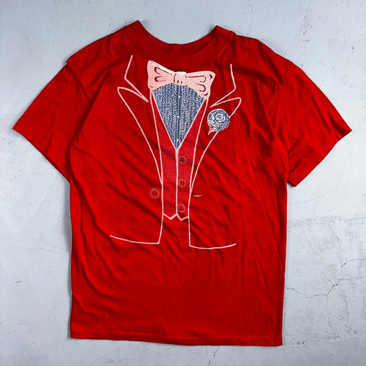 Tuxedo 1980s VTG T Shirt Red Touch of Gold USA Funny Humor Joke Tee Suit Fun
