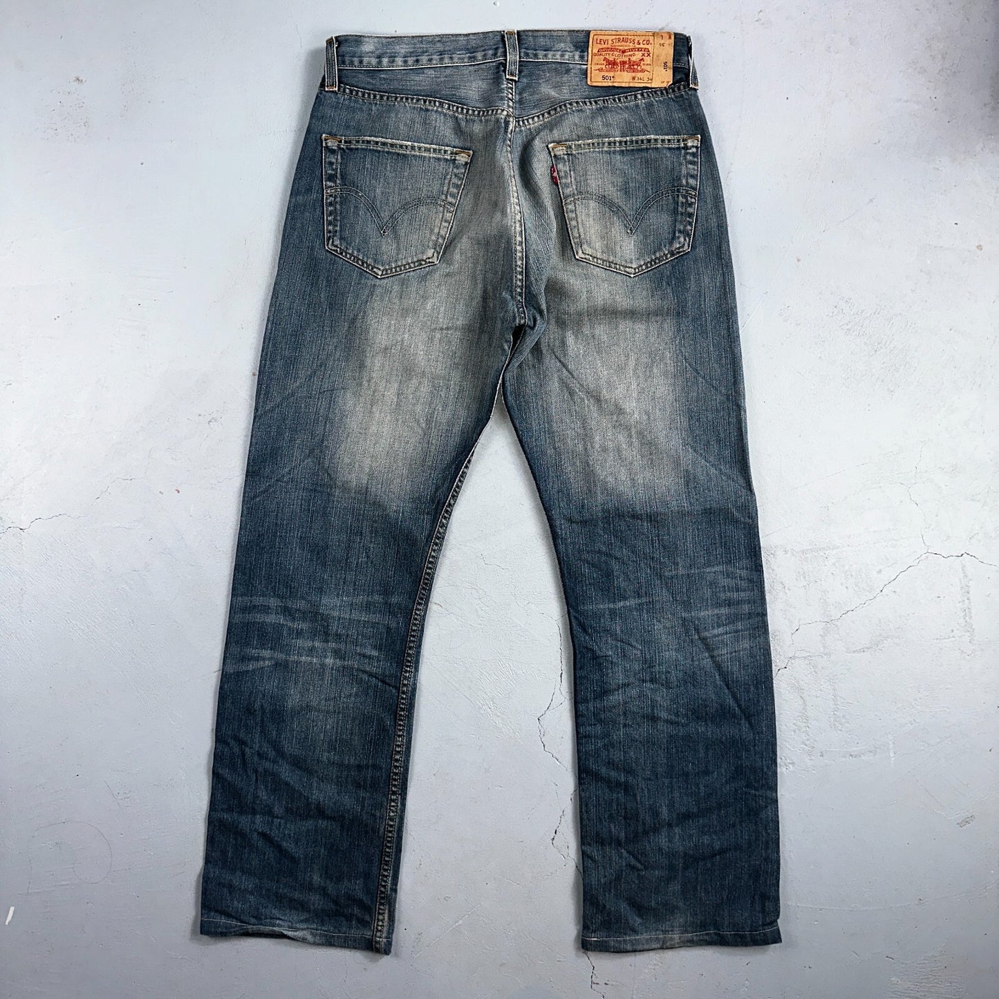 Levis 501 Vintage Y2K XX Straight Leg Jeans Blue Med Wash 34x34 Act 33x30