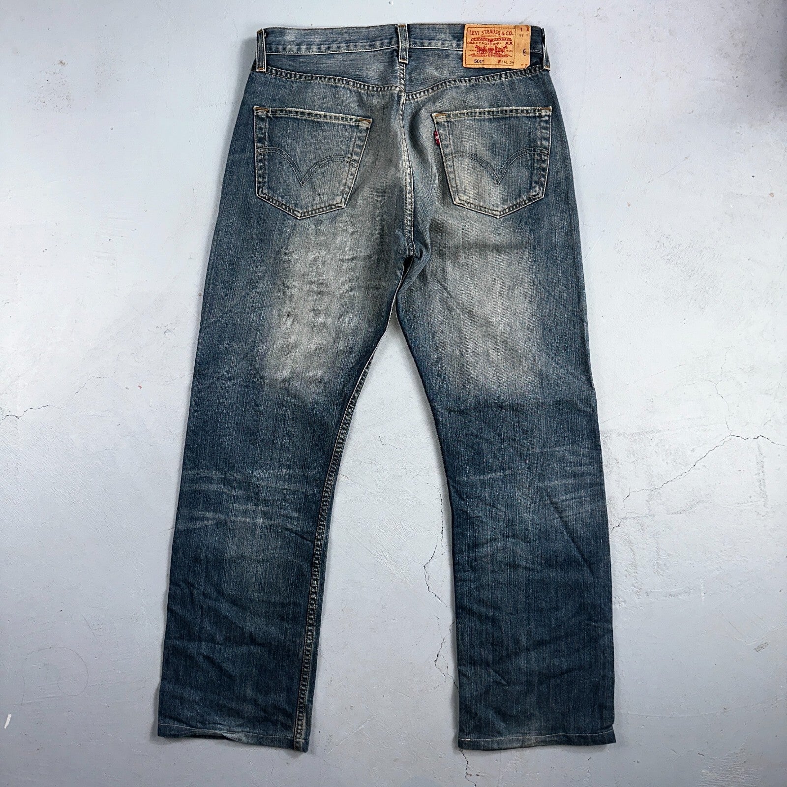 Levis 501 Vintage Y2K XX Straight Leg Jeans Blue Med Wash 34x34 Act 33x30