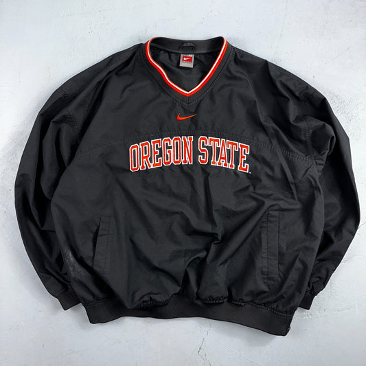 Vintage Nike Oregon State Pullover Men's Black Size XL Track Jacket Football OSU