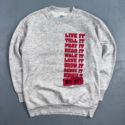 Do It Gods Way Sweatshirt 90s VTG Crewneck Gray Jesus 1992 Rare Love Pray