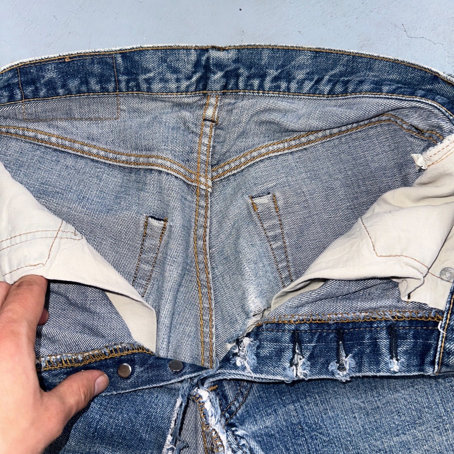 Levis 501 VTG 70s SS Redline Selvedge Jeans XX Thrashed 30x34 Act 28x29