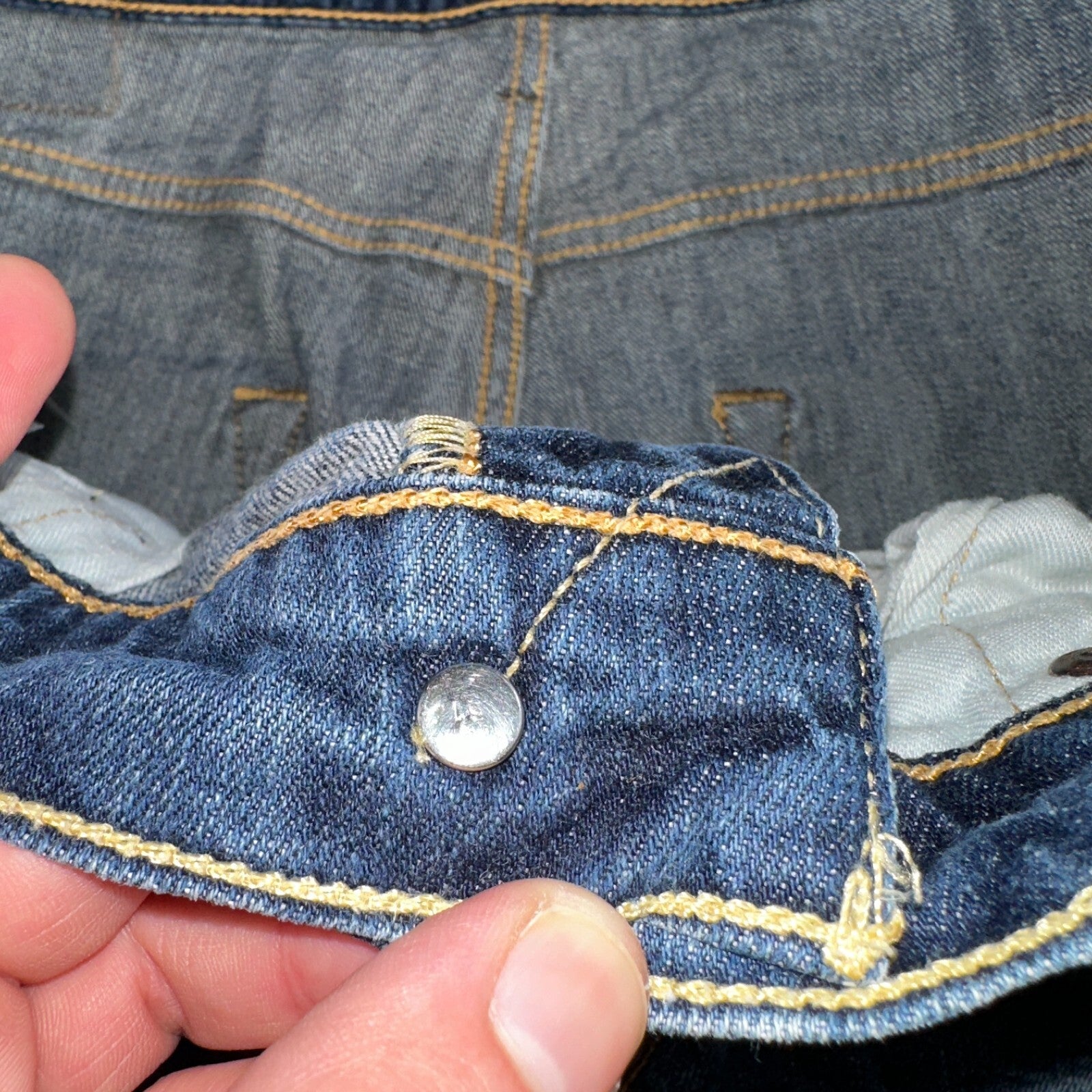 Levis 501 Y2K XX Straight Leg Jeans Blue VTG Whiskers Wash 34x30 Act 34x29