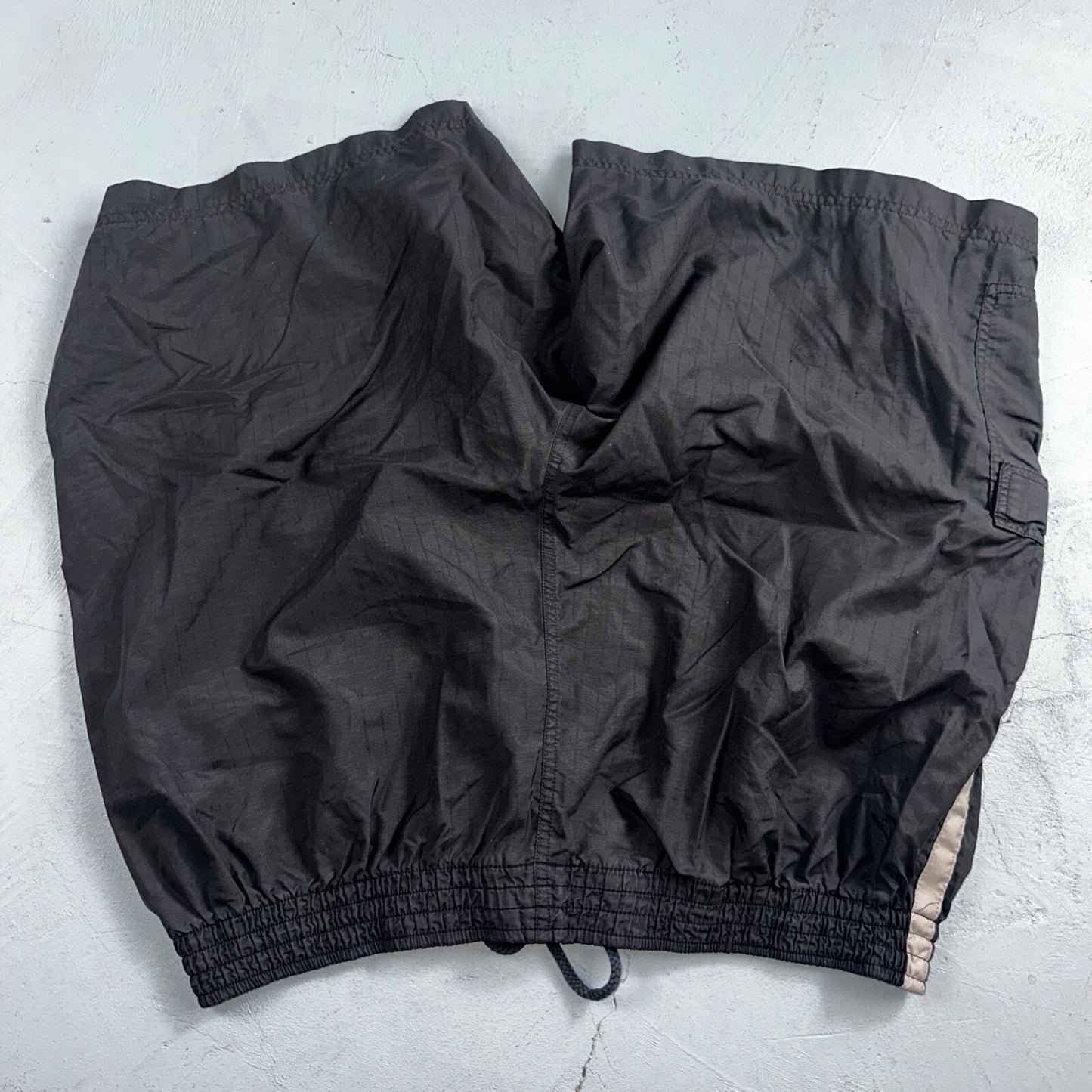 Nike Vintage Black Nylon Shorts Swoosh XL 90s Black Tag 9” Inseam Running Track