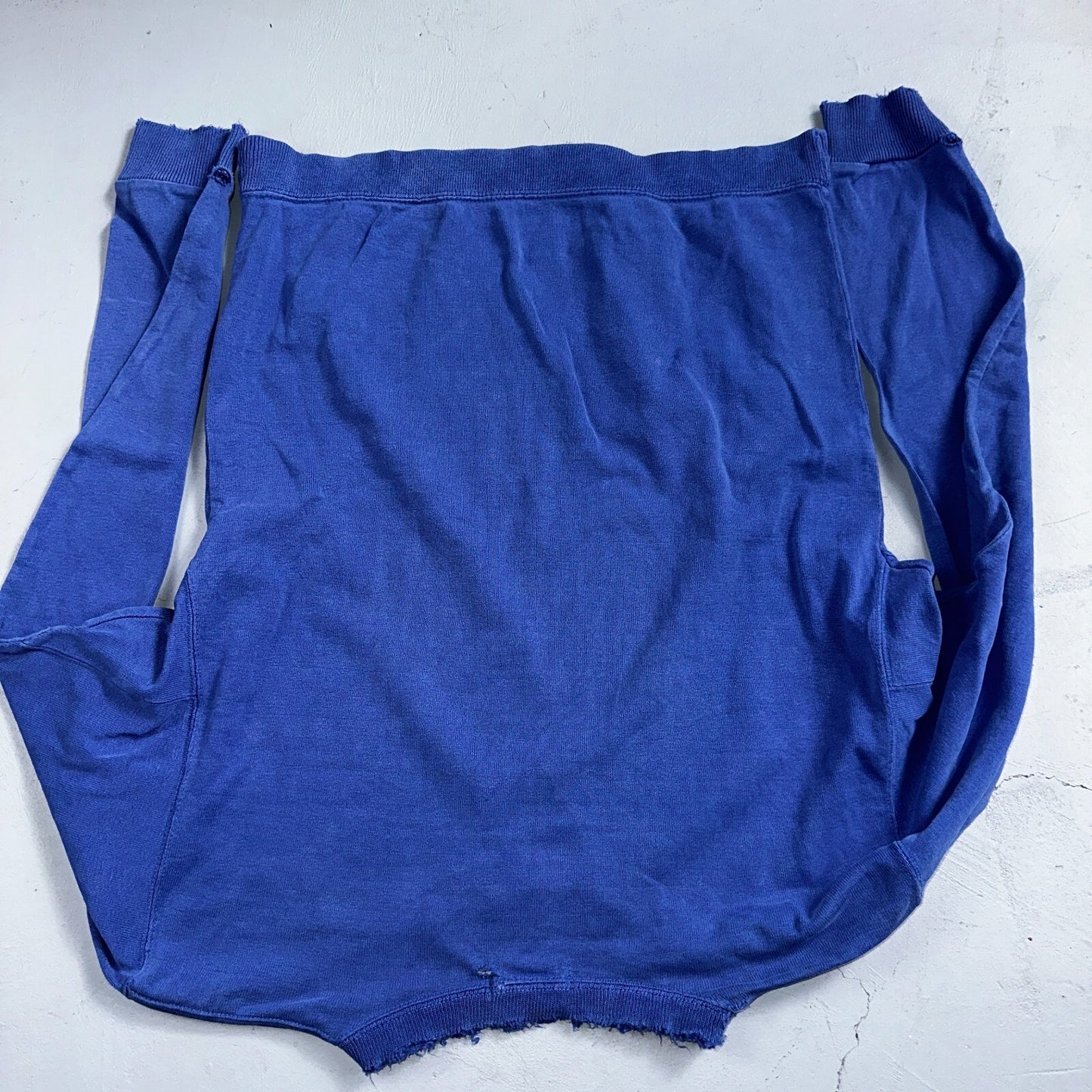 1970s VTG Blue Single V Sport Blank Sweatshirt USA Crewneck Basic 70s Jumper