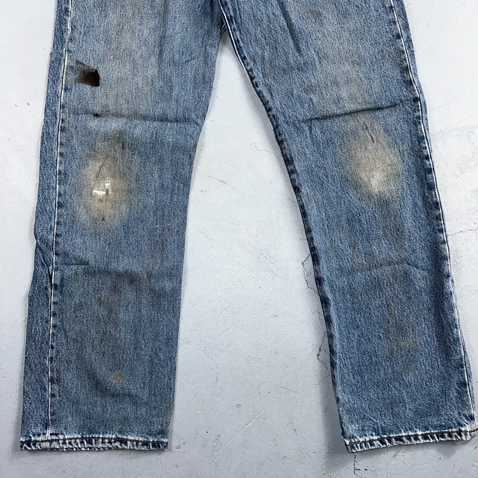 Levis 501 Vintage 90s Y2K Straight Leg Jeans Blue Light Wash 35x32 Act 34x31