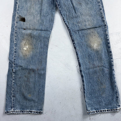 Levis 501 Vintage 90s Y2K Straight Leg Jeans Blue Light Wash 35x32 Act 34x31