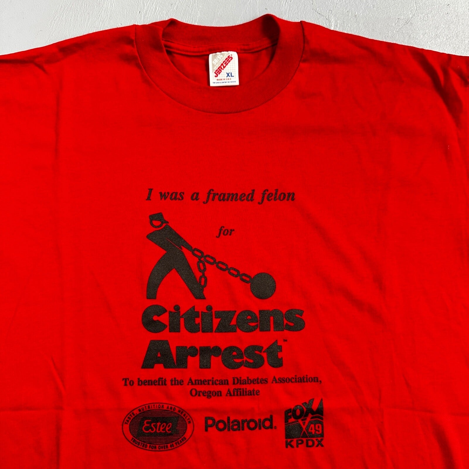 Framed Felon Wild VTG T Shirt Citizens Arrest Oregon Polaroid Prison Jail Break