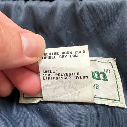 Vintage LL Bean Made In USA Womens Button Up Fuzzy Fleece Blue Jacket Med