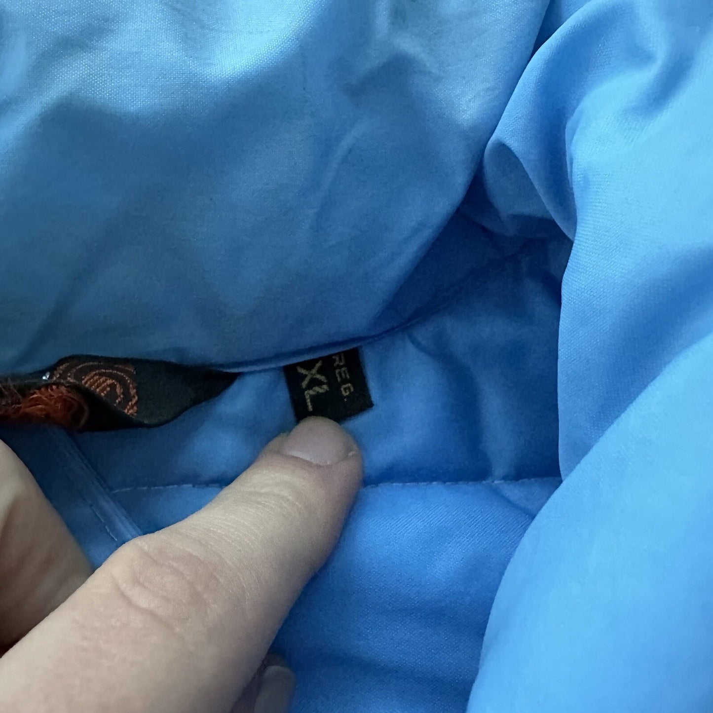 Vtg Sears Western Outdoor Wear Puffer Vest Snap Baby Blue 70s 80s Boxy XL