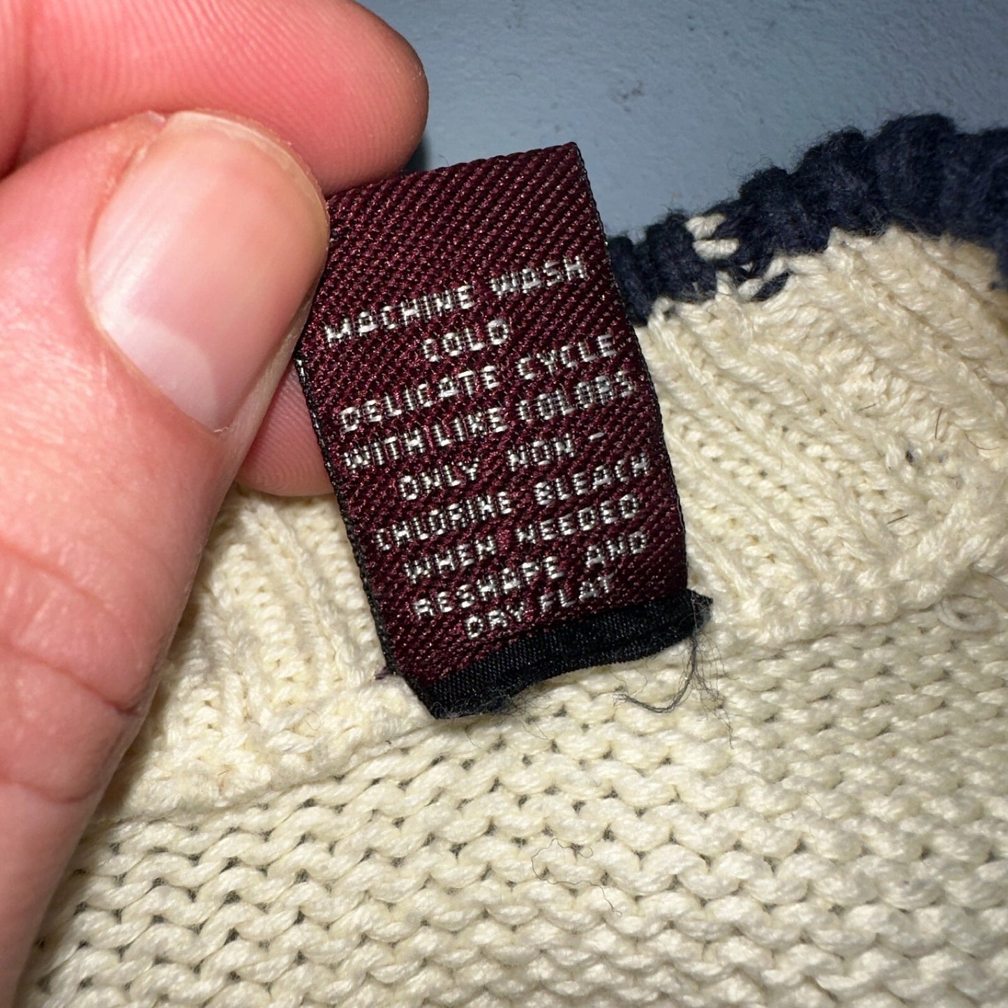 VTG John Ashford Pure 100% Cotton Cardigan Sweater Size Large Ivory White