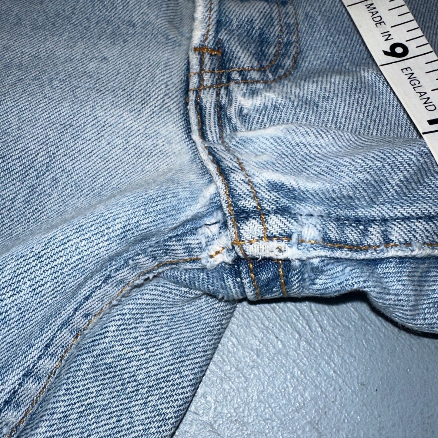 Levis 501 Vintage 90s USA XX Straight Leg Jeans Blue Light Wash 34x34 Act 31x33