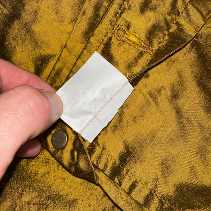 Romeo Gigli Yellow Gold Silk Button Jacket Shirt Blouse VTG Size 42 Italy RARE