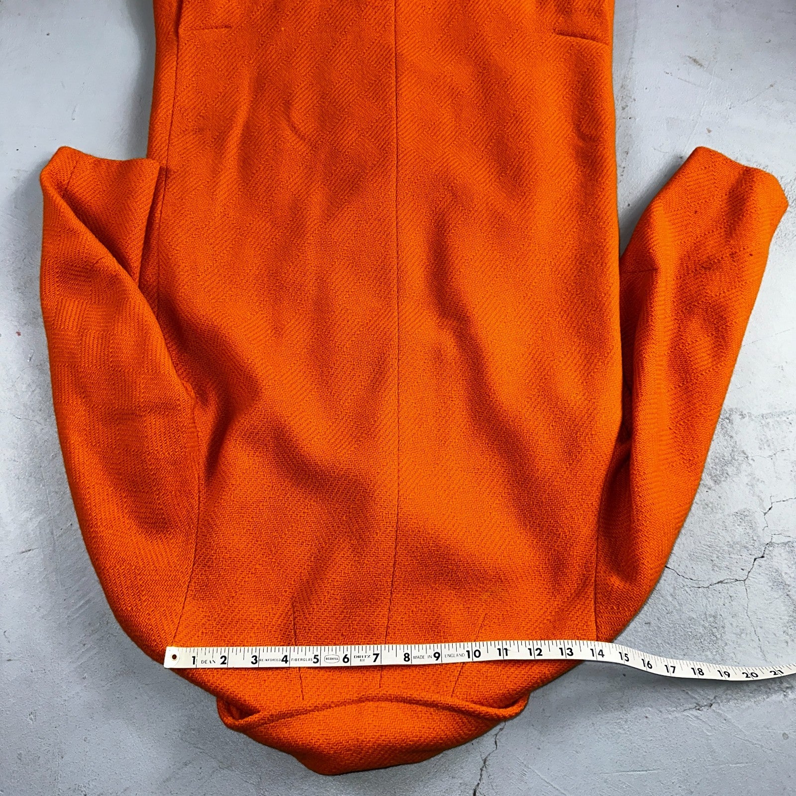 Vintage Lassie Junior Orange Wool Coat Mod 60s Button Up Retro Rockabilly S