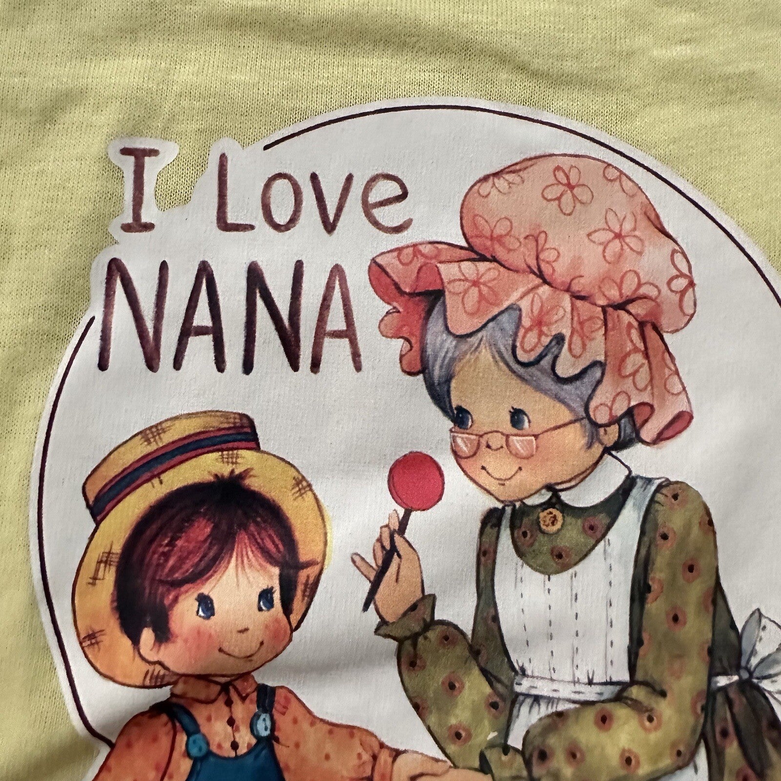 1970s I Love Nana Grandma Vintage T Shirt 70s Iron On Transfer Small 80s Cute