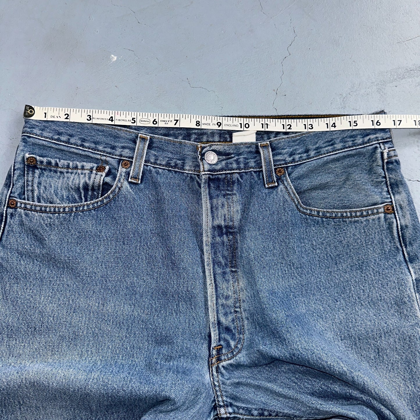 Levis 501 Vintage 90s Y2K XX Straight Leg Jeans Blue Light Wash 34x30 Act 31x29