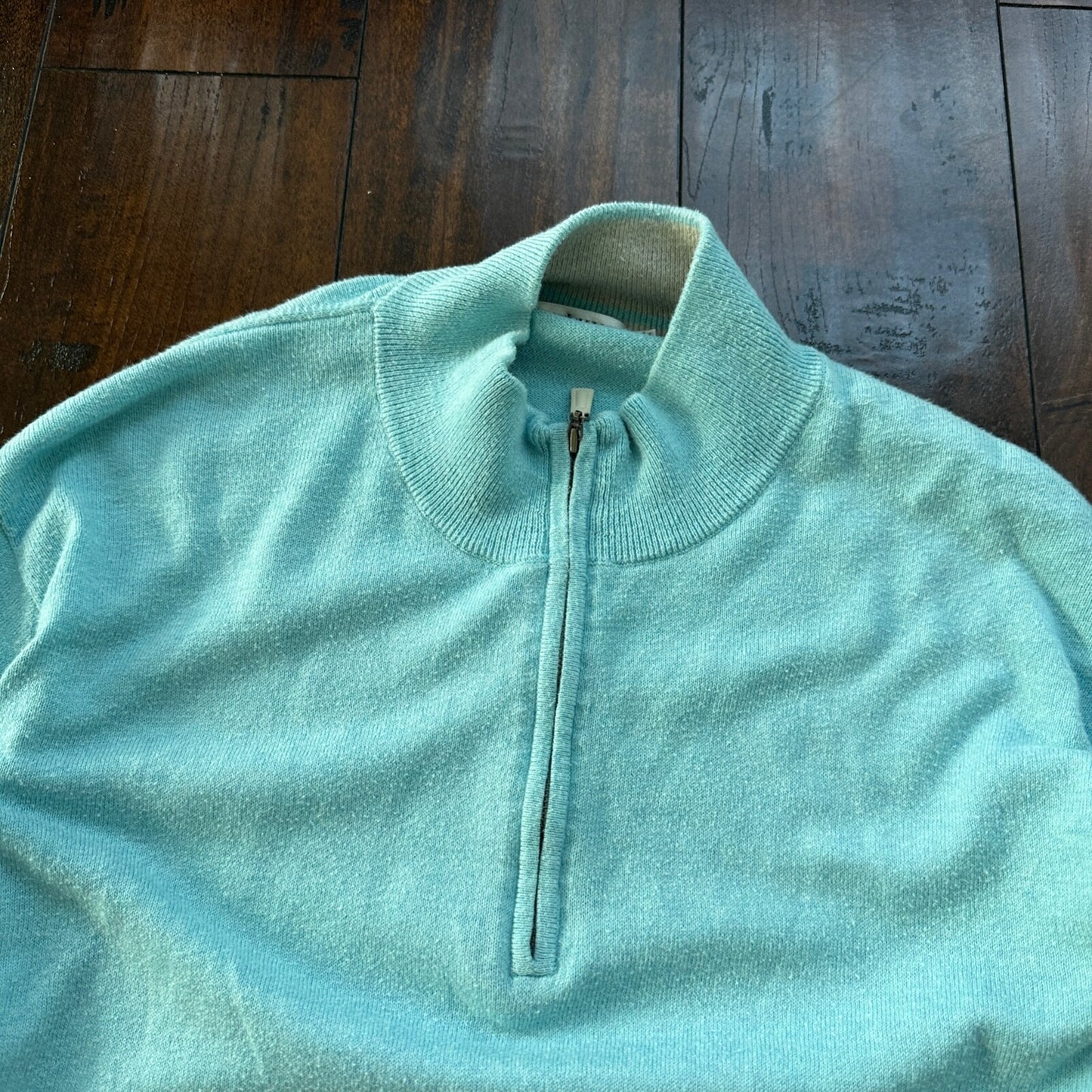 Peter Millar Sweater Men L Crown Soft Cotton Cashmere 1/4 Quarter Zip Pullover
