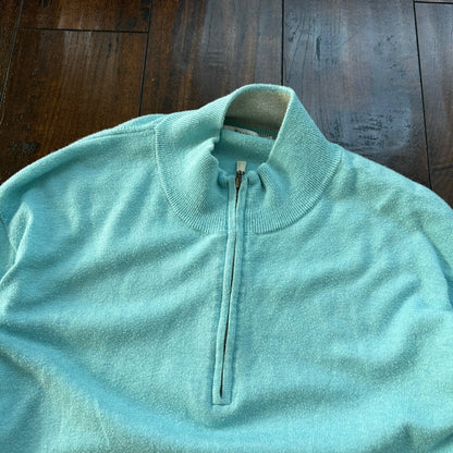 Peter Millar Sweater Men L Crown Soft Cotton Cashmere 1/4 Quarter Zip Pullover