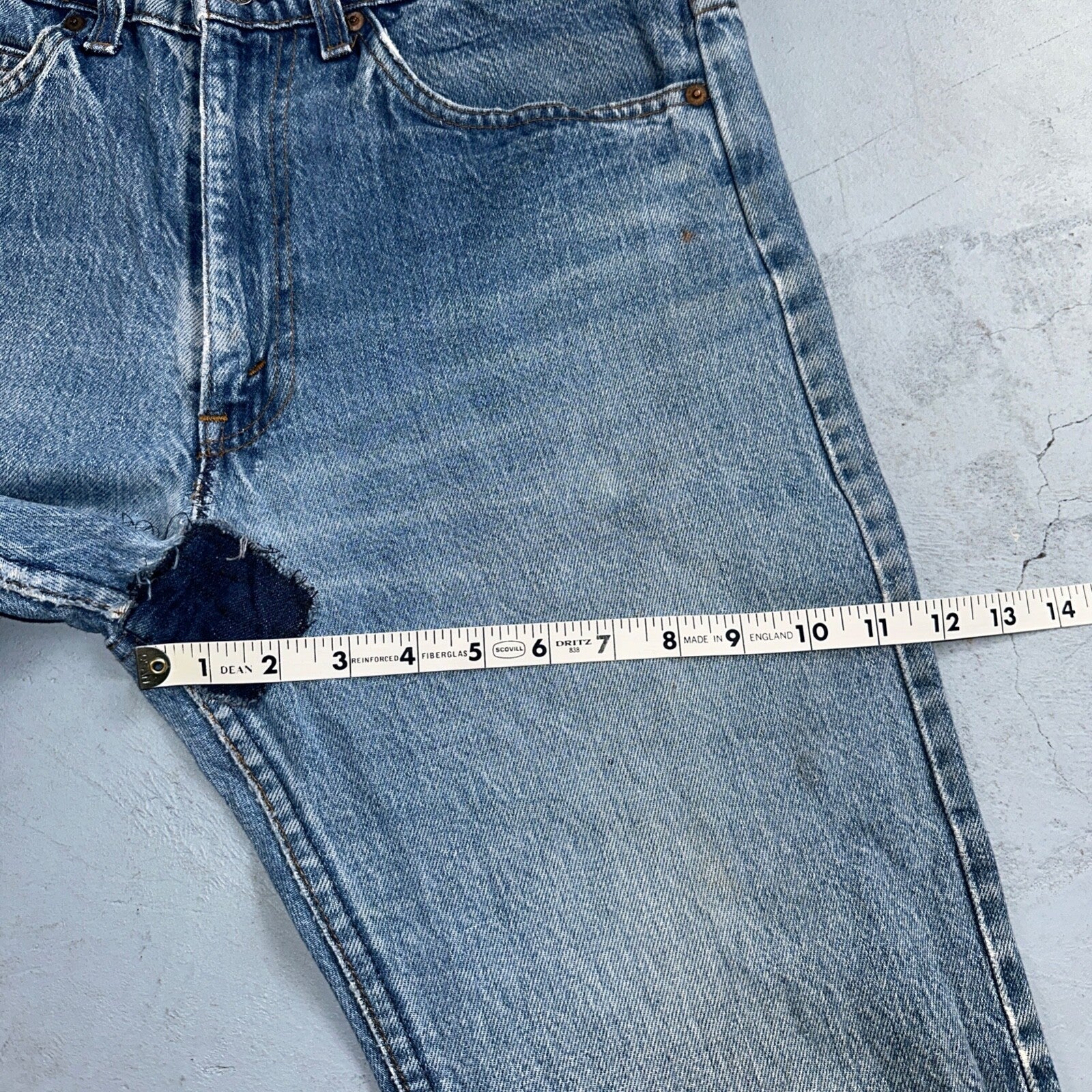 Levis 517 Vintage 80s USA Orange Tab Bootcut Flare Blue Worn Jeans Act 32x34